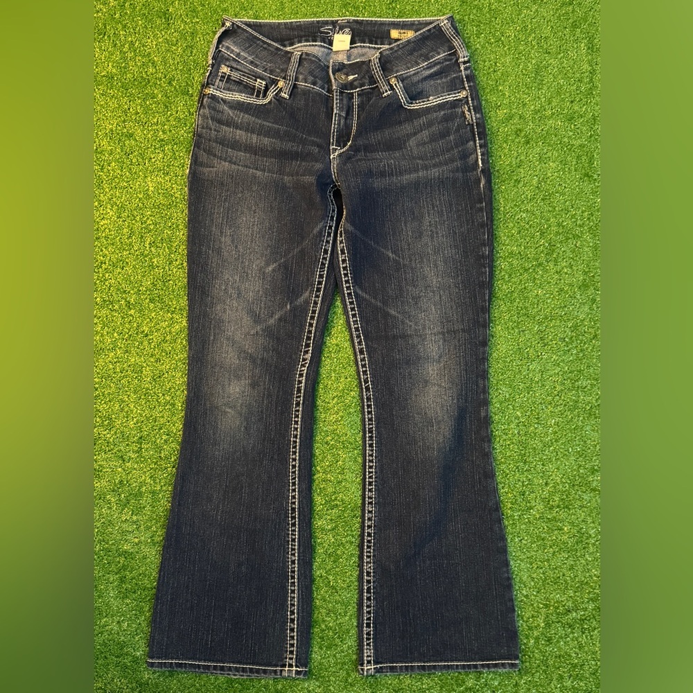 Silver Jeans Womens 27/30 Dark  Blue Suki Bootcut Denim